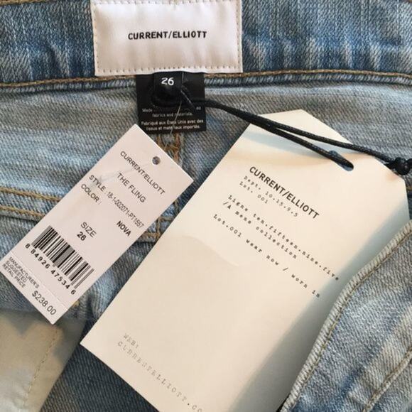 Current/Elliott The Fling Destroyed Jeans Size 26 - Picture 3 of 6